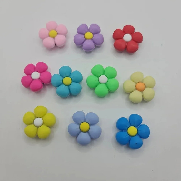 Other - 10 Flower Shoe Charms Silicone Lot for Crocs